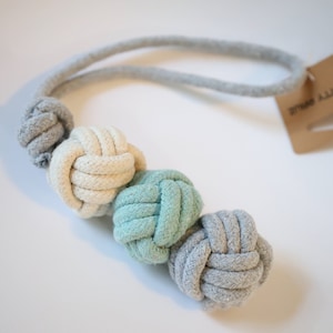 NEW DESIGN: Mint Ice Cream Dog Rope Ball Toy, Handmade dog toys, Tug war toys for small dogs, Gift for puppies, Earth favorite pet&#39;s toy.