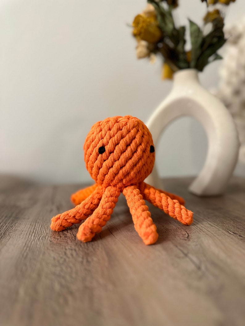 Handmade Sustainable Octopus Rope Toys, Dog Chew Toys, Gifts for Pets image 3