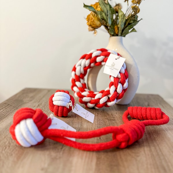 Christmas Pet Rope Toys Gift Set, Dog Chew Toys, Christmas Gifts for Pets, Eco-Friendly Rope Toys, Durable Toys, Interactive and Tug Toys.