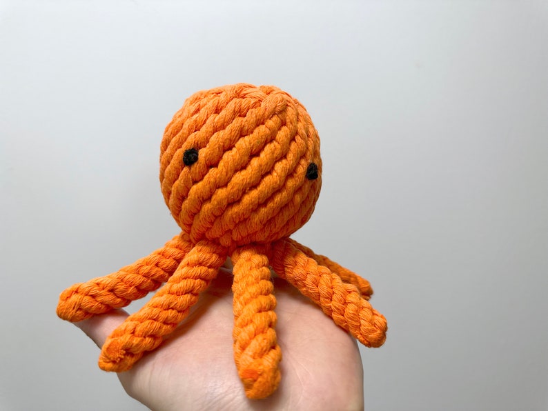 Handmade Sustainable Octopus Rope Toys, Dog Chew Toys, Gifts for Pets image 4