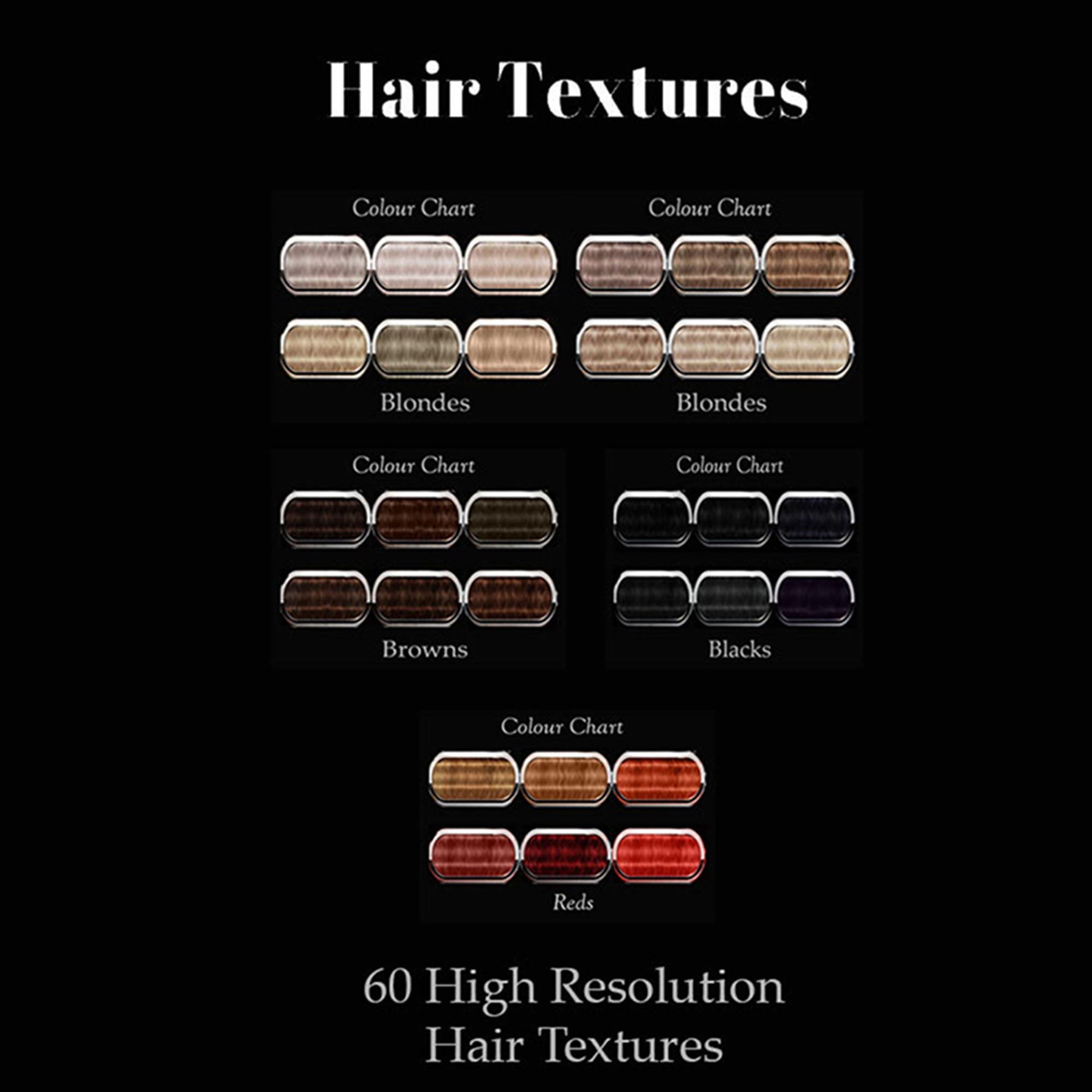 High Quality Resolution Sleek Hair Textures For 3d Modelling Etsy