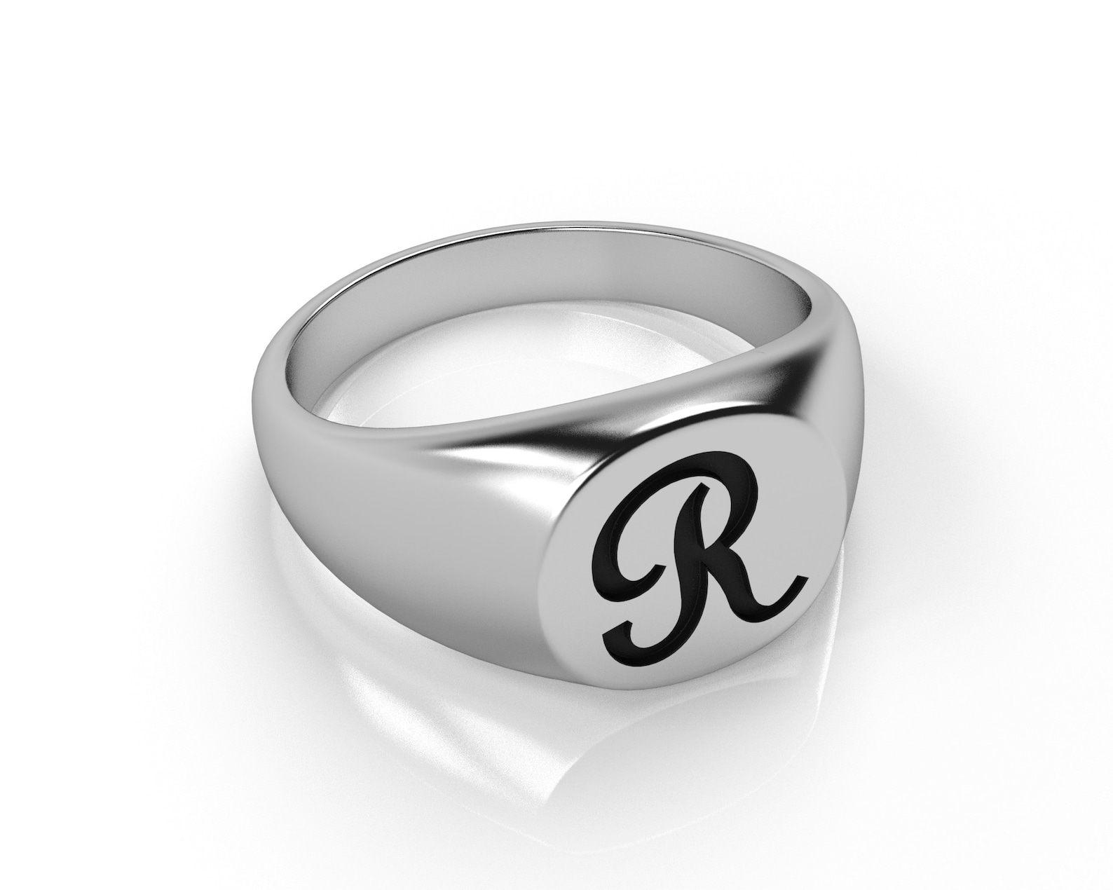 Letter R Ring Initial Ring Men Pinky Ring 925 Etsy