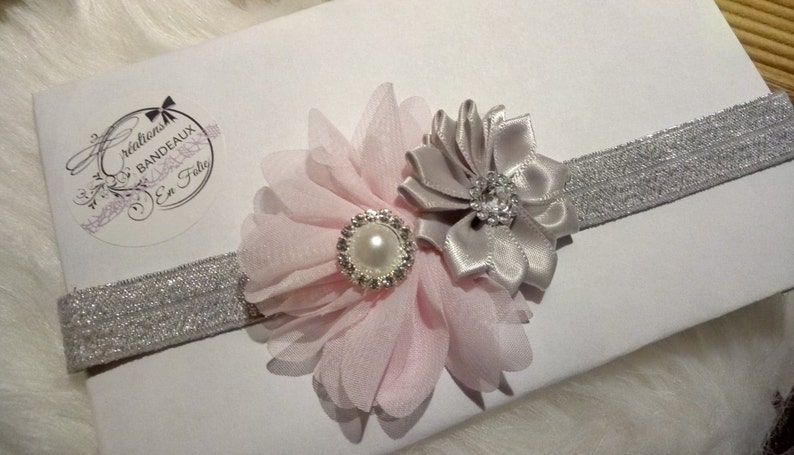 Baby Girls Headbands Glitter Ribbon Silver Rhinestone Headband Etsy