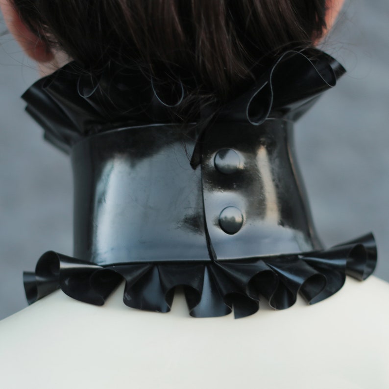 Latex Rubber Fashion Choker Cameo Frilly Handmade Etsy UK