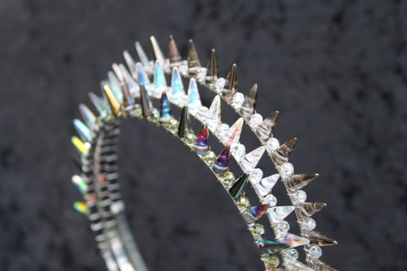 Spike Crystal Halo Crownstackable Crowns Mermaid Halo Punk Etsy
