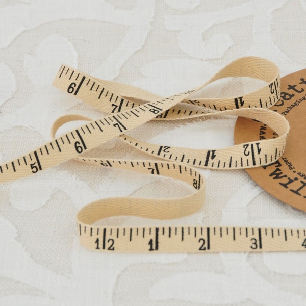 Measuring Tape Ribbon / Sold by the yard / Pin Cushions / Decorative / Quilting / Sewing