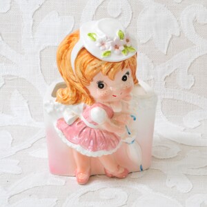 Vintage Relpo Sunbonnet Girl Ceramic Planter