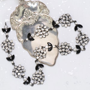 Chain Connector Links Jewelry Assemblage Black White Rhinestone Chain 14.5 Inches Long