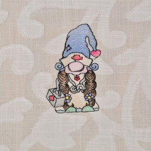 Nurse Embroidered Panel For Your Next Project / Gnome Nurse / Essential Workers