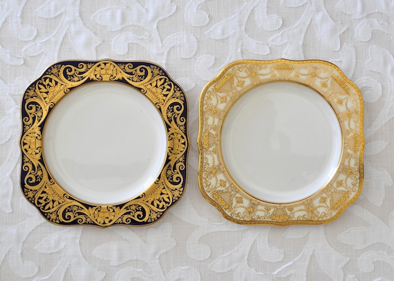 Square Plate circa 1926 LENOX 1964 /B 407 B And 1964 / A 390 A / Excellent Never Used 24k Gold / RARE Vintage