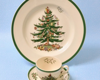 Set da buffet Spode Christmas Tree da 3 pezzi / Mai usato / Prodotto in Inghilterra