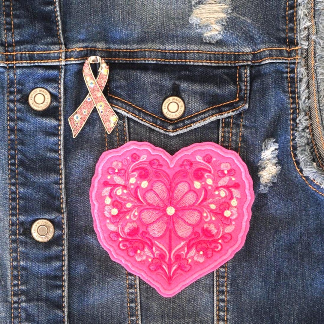 Pink Ribbon With Rhinestone Breast Cancer Awareness Ribbon Rhinestone Pin Brooch / 3 1/4 Inch ...