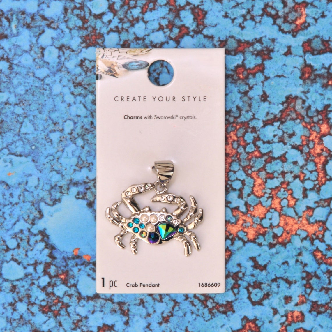 Crab Pendant SWAROVSKI Rhinestones & Pearls Chain Available Etsy
