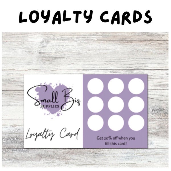 Personalised Loyalty Cards - Business Loyalty Card - Single Sided Loyalty Card