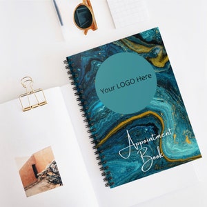 Personalised marble appointment book , logo  appointment book A5