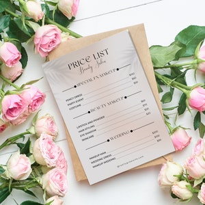 Listas de preços - Listas de preços impressas personalizadas - Menus - Lista de salões - Folhetos