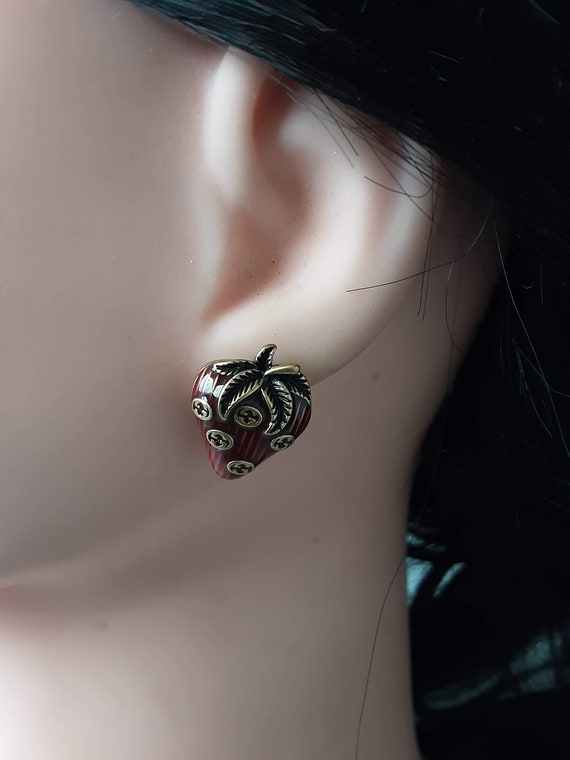 Strawberry Gucci earrings hallmarked