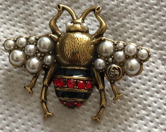 Autentico anello Gucci Unisex Large Bee in finitura oro invecchiato Etsy Italia