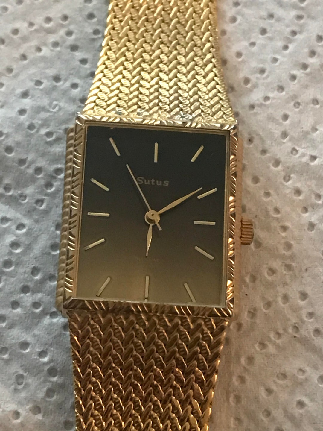 Gents Vintage Gold Plated SUTUS Hand Wind Wrist Watch Etsy