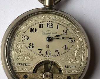 Reloj de bolsillo vintage HEBDOMAS tipo Perfect Lever