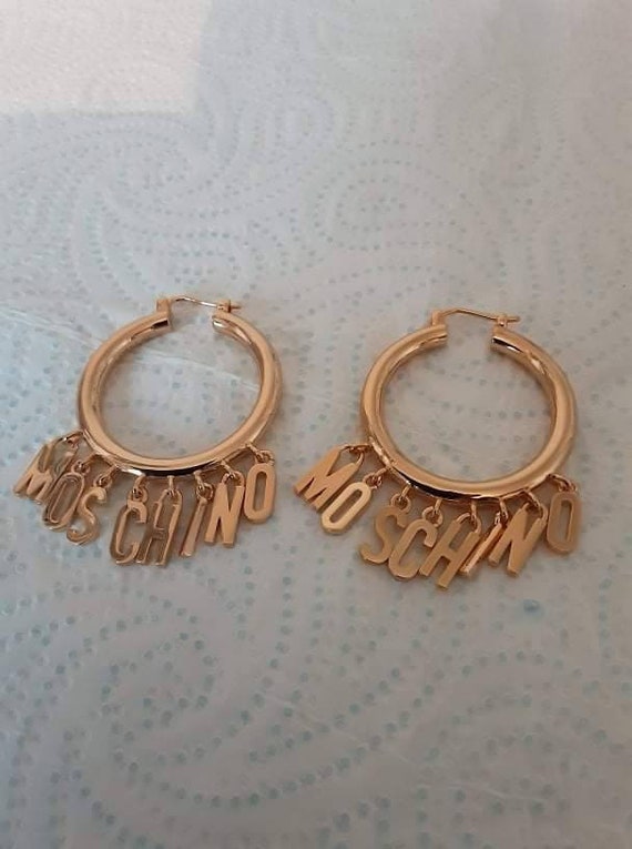 moschino hoop earrings