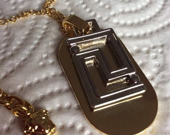 VERSACE Dog Tag Necklace Medusa Head 