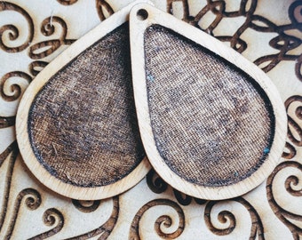 Digital File for Laser Cut Wood Teardrop Inlay Bezel Earrings Jewelry Multi Size