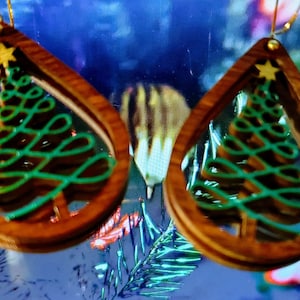 DIGITAL File for Laser Cut Wood Teardrop Christmas Tree Earring NO PHYSICAL Item