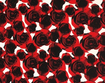 BTY Nylon Spandex Rose Design Fabric 60"W