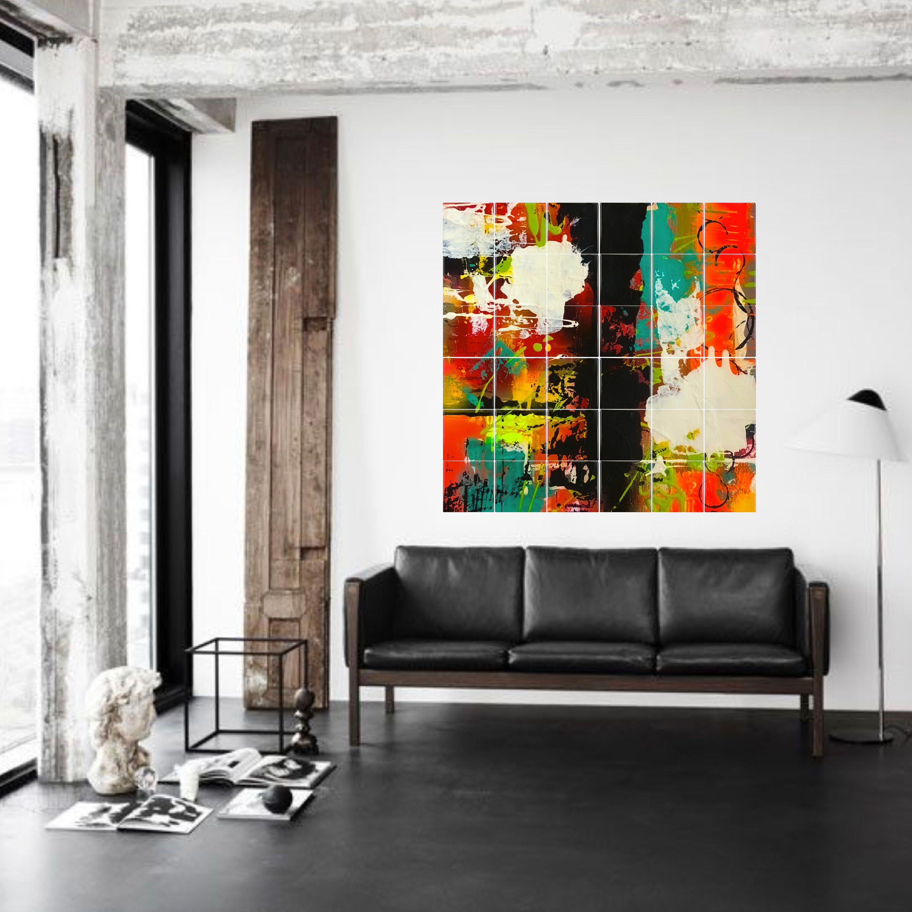 Abstract Wall Art Orange and Black Wall Art Orange Black Etsy
