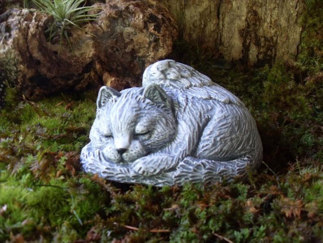 Cat Statue, Angel Cat Statue, Angel Cat Memorial Statue, Sleeping Cat Statue, Cat Memorial
