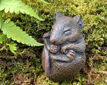 Mouse Statue - Little Mouse Statue - Sleeping Baby Mouse - Mouse Memorial Statuette - Garden Mouse - Pet Mouse Statue - Mouse Pot Sitter
