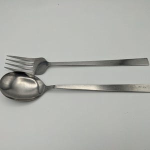 Vintage Kitchen Delite Serving Set Fork Spoon Stainless Steel Salad Serving Set