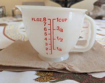 Tupperware 1402 Measuring Cup 1 CUP 8 OZ Red Blue ml VINTAGE Plastic Preowned