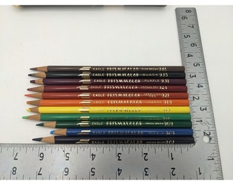 Vintage Berol Eagle Prismacolor Colored Pencils 11 Used USA Color Number Details