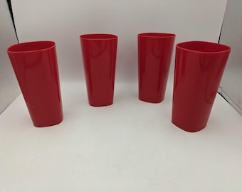 20oz Red Restaurant Grade Clear Heavy-duty Plastic Tumblers - Reusable,  Shatterproof, Stackable, BPA Free Drinkware Cups - Etsy