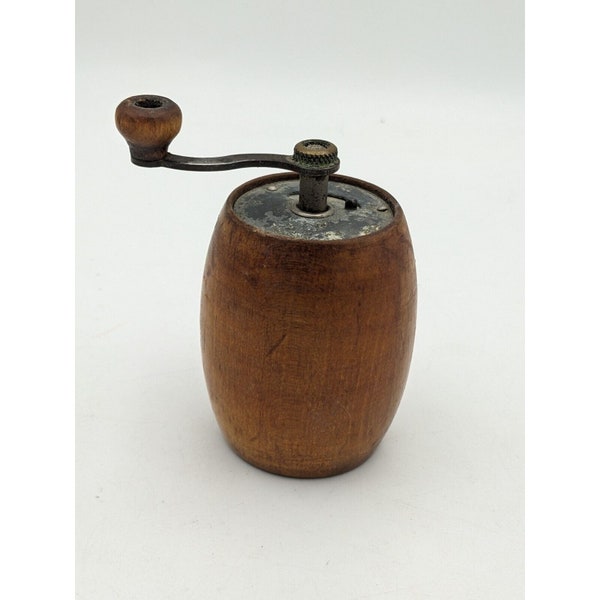 Vintage GMT Pepper GRINDER Wooden Barrel Hand Crank Pepper Spice Grinder USA