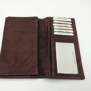 Cartera larga de cuero vintage plegable marrón de Lords Handcrafted India Checkbook