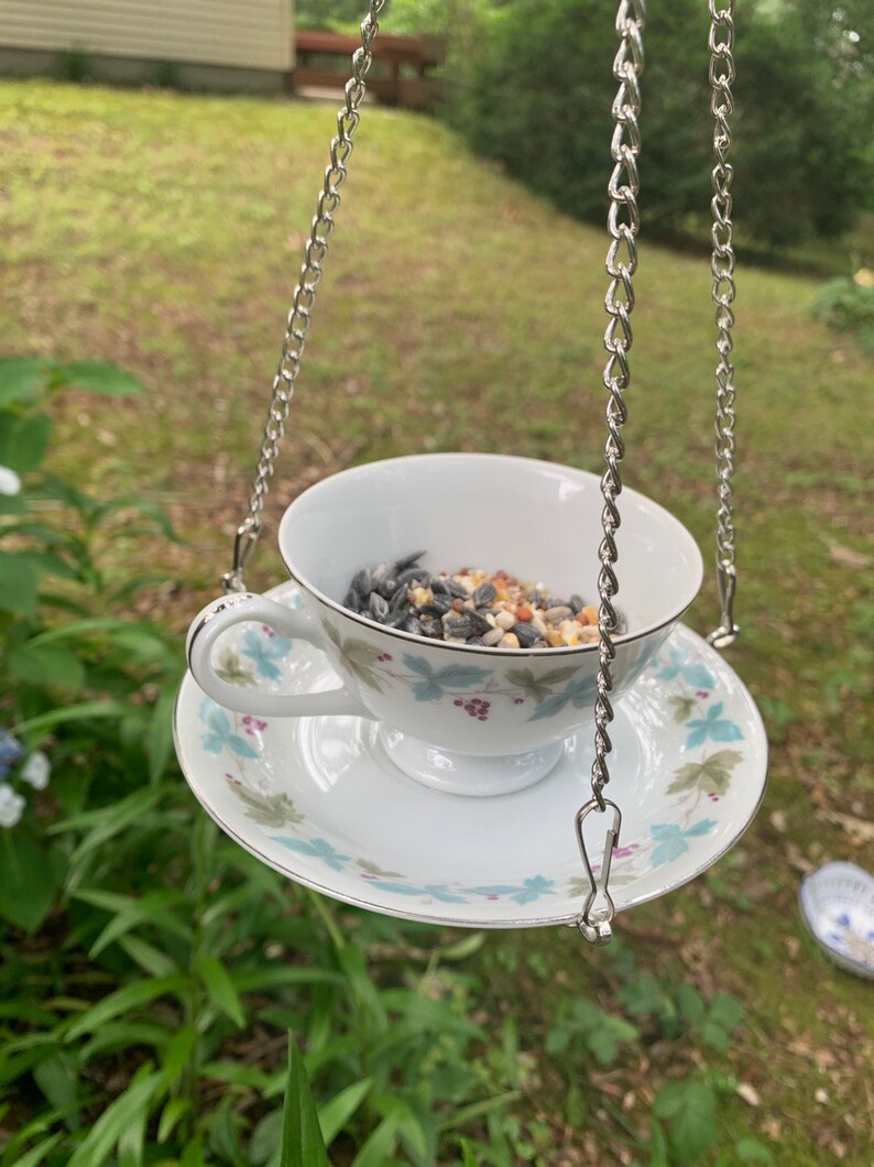 Teacup Bird Feeder Etsy