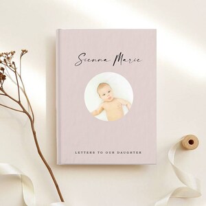 Cartas a mi hija diario de imágenes personalizado, diario de imágenes de niña, diario de nombres personalizado, libro de diario de bebé personalizado, diario con imagen
