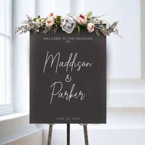 Modern Wedding Welcome Sign, Minimalist wedding decor, wedding entry sign, welcome sign, calligraphy welcome sign, canvas welcome sign