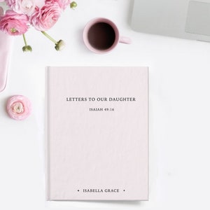 Cartas a nuestra hija Cuaderno de tapa dura, Diario de querido hijo, Diario de nombre de regalo personalizado, Libro de diario personalizado, Libro de diario de bebé,