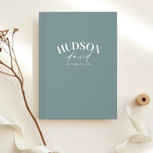 Cuaderno de tapa dura con cartas a mi hijo, diario "Querido hijo", diario personalizado con nombre, libro de diario personalizado, regalo de Navidad para bebé.