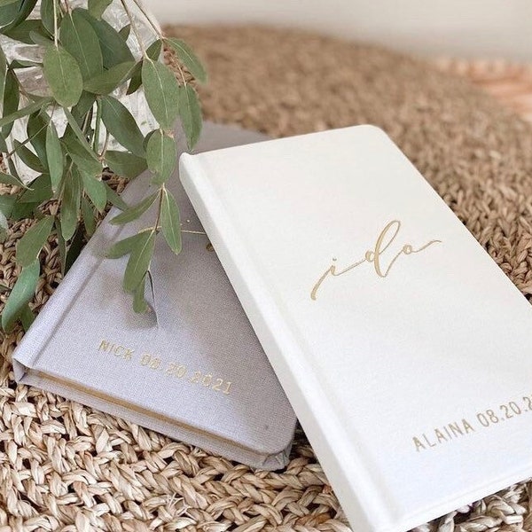 I do Linen Vow Journal Book, His and Her Vows, Vow journal, Vow Book, Vow keepsake book, Vow notebook, wedding notebook,wedding vows journal