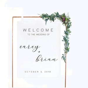 Cursive Wedding Welcome Sign, Minimalist wedding decor, wedding entry sign, welcome sign, calligraphy welcome sign,canvas welcome sign