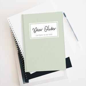 Cartas a mi hijo Cuaderno de tapa dura, Diario de querido hijo, Diario de nombre de regalo personalizado, Libro de diario personalizado, Libro de diario de bebé,