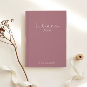 Cartas a mi hija Cuaderno de tapa dura, Querida hija diario, Regalo personalizado nombre Diario, Diario personalizado Bebé primer regalo de Navidad