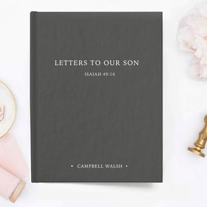 Cartas a nuestro hijo Cuaderno de tapa dura, Diario de querido hijo, Diario de nombre de regalo personalizado, Libro de diario personalizado, Libro de diario de bebé,