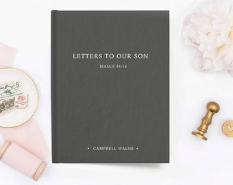 Letters to our son Hard Cover Notebook,  Dear son journal, Personalized gift name Journal, Custom Journal Book, Baby Journal Book,