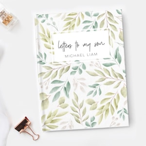 Cartas a mi hijo Cuaderno de tapa dura, Diario de querido hijo, Diario de nombre de regalo personalizado, Libro de diario personalizado, Libro de diario de bebé,